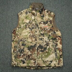 Sitka Gear Vest Men XL Brown Green Gore Optifade Kelvin Lite Full Zip Pockets‎